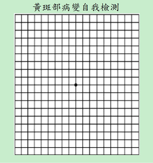 擴增實境視力保健智慧眼鏡-黃斑部病變自我檢測示意圖