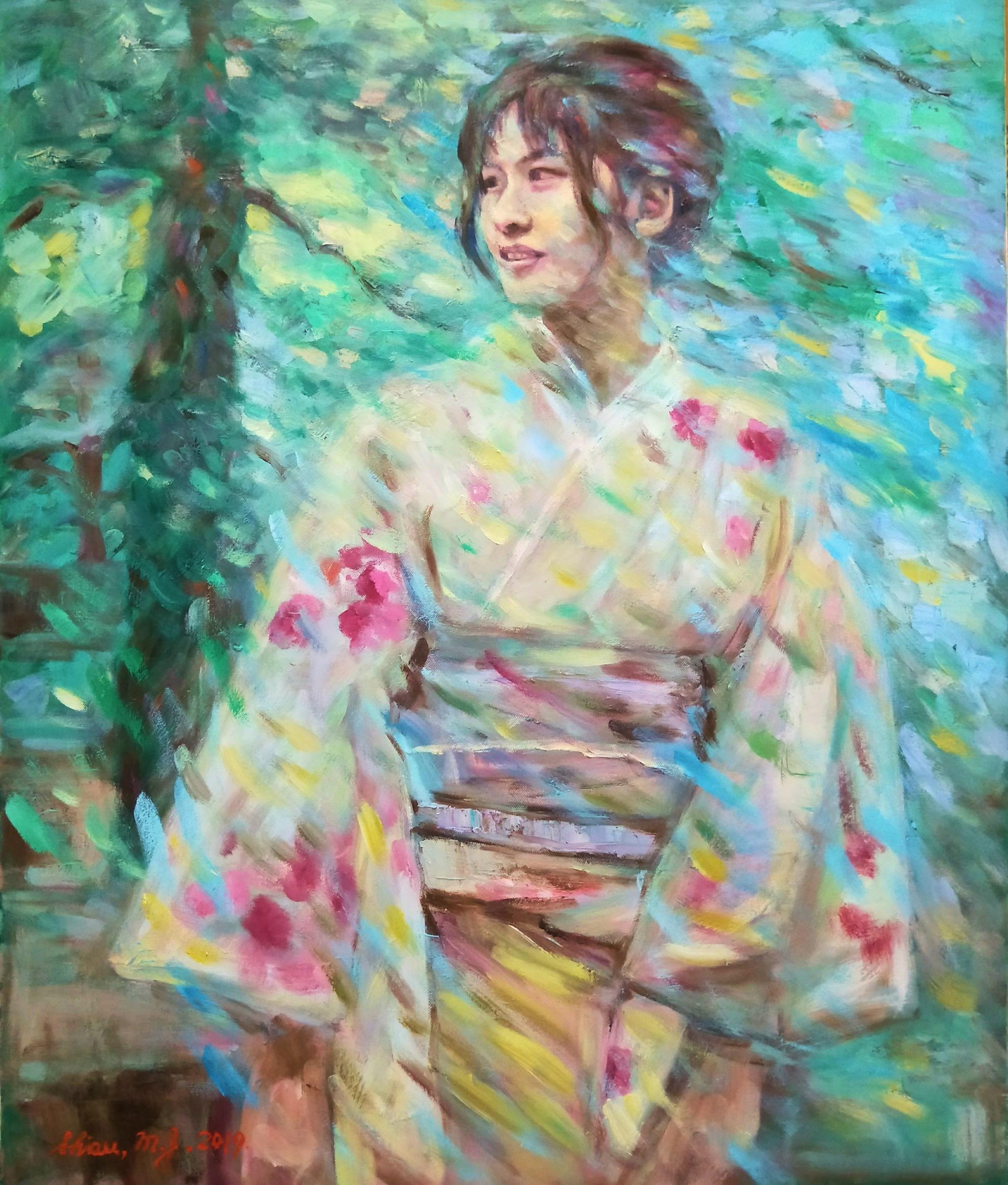 日本女孩,油彩,20F(72.5X60.5cm)